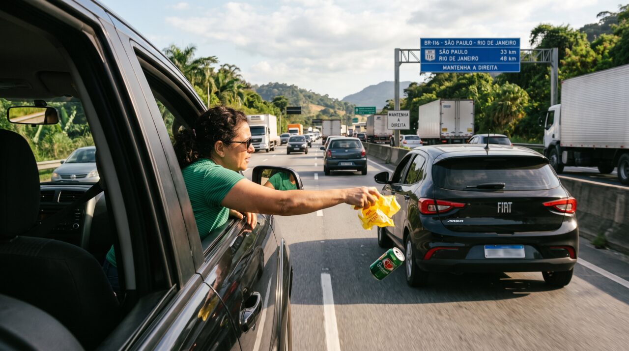 Penalidades por jogar lixo pela janela do carro nas rodovias segundo o CTB.