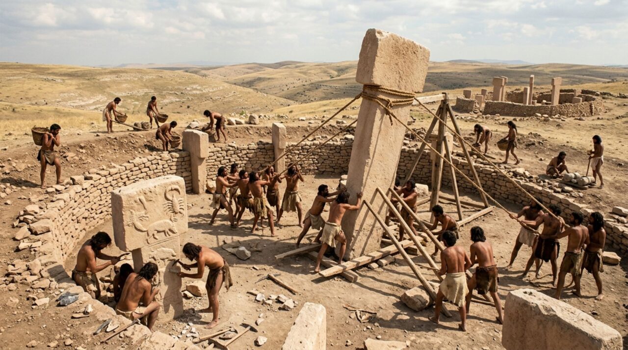 O esfor&ccedil;o coletivo que ergueu pilares gigantes h&aacute; 12 mil anos