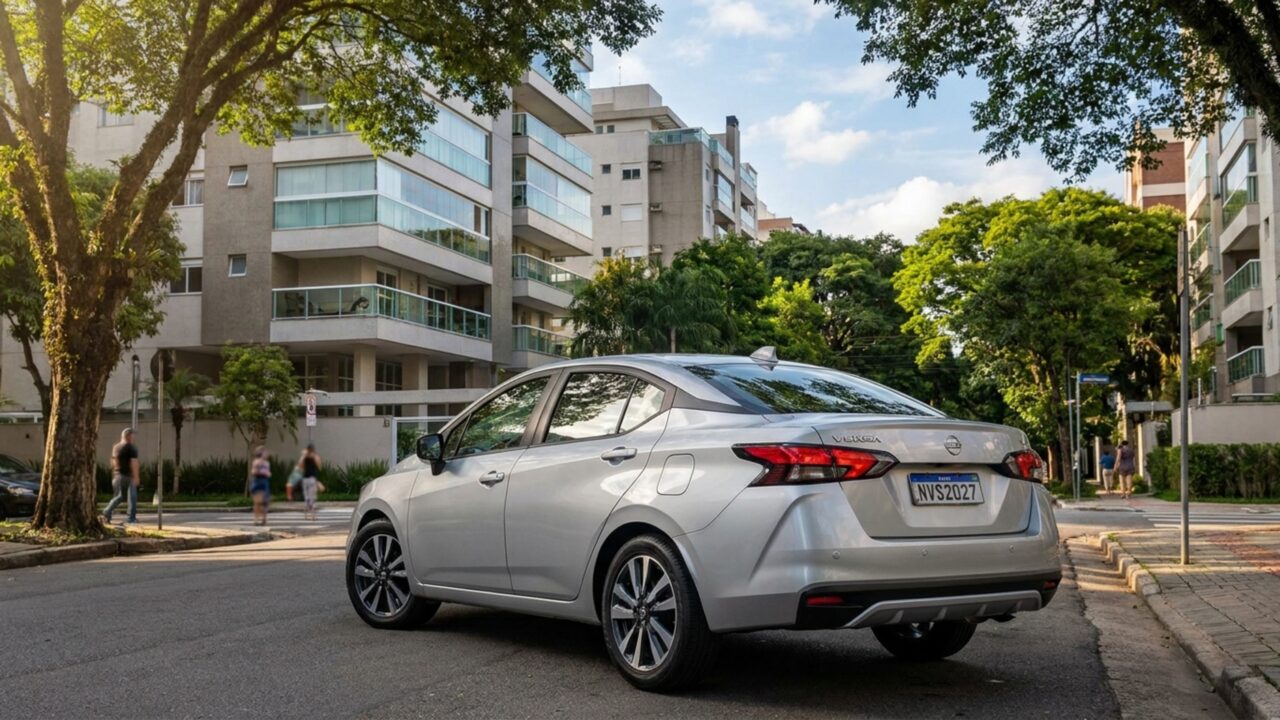 Nissan vende sedã automático por R$ 119.990 que faz até 15 km/l e oferece seis airbags