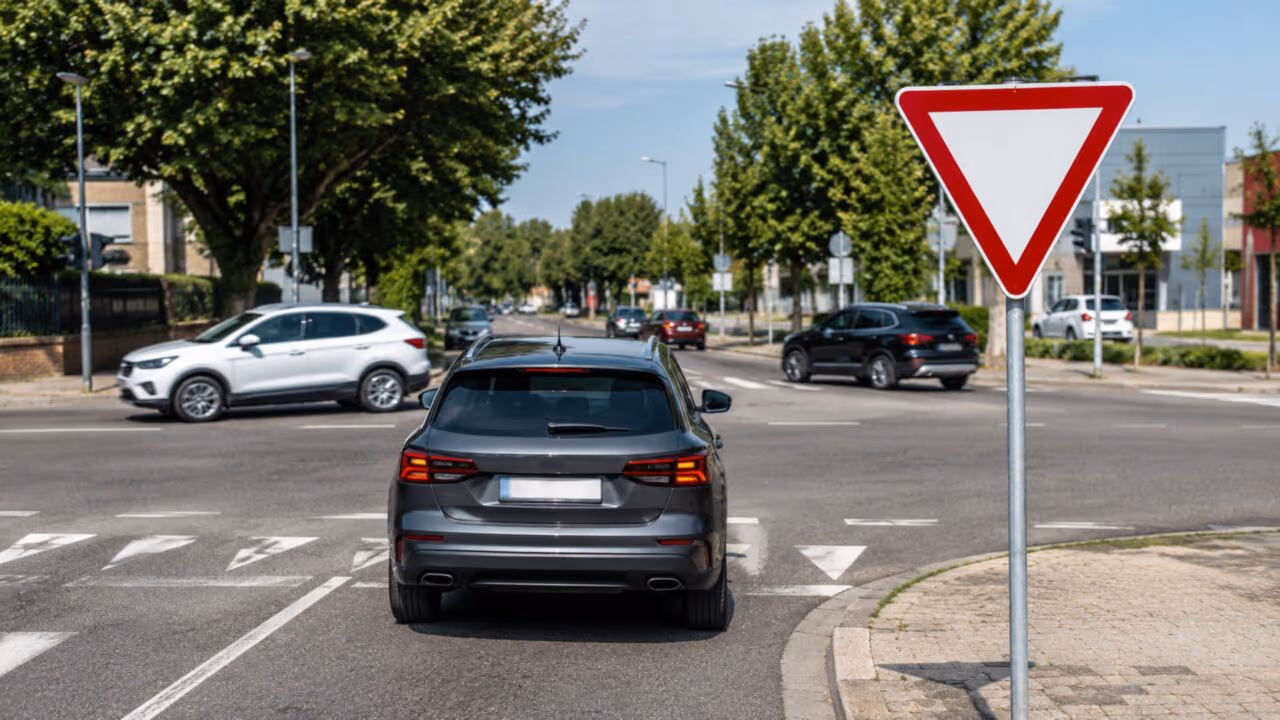O que significa a placa de trânsito com um triângulo com borda vermelha e o centro branco