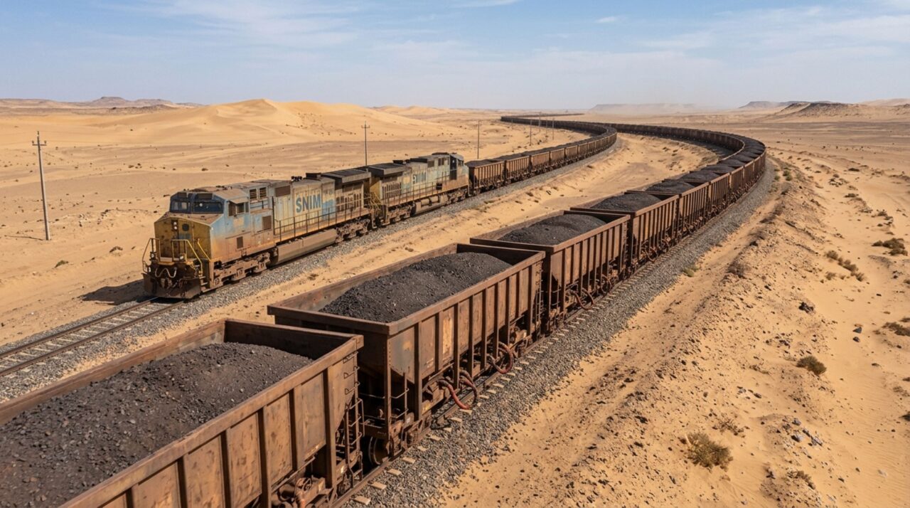 Milhares de toneladas de minério atravessando o deserto