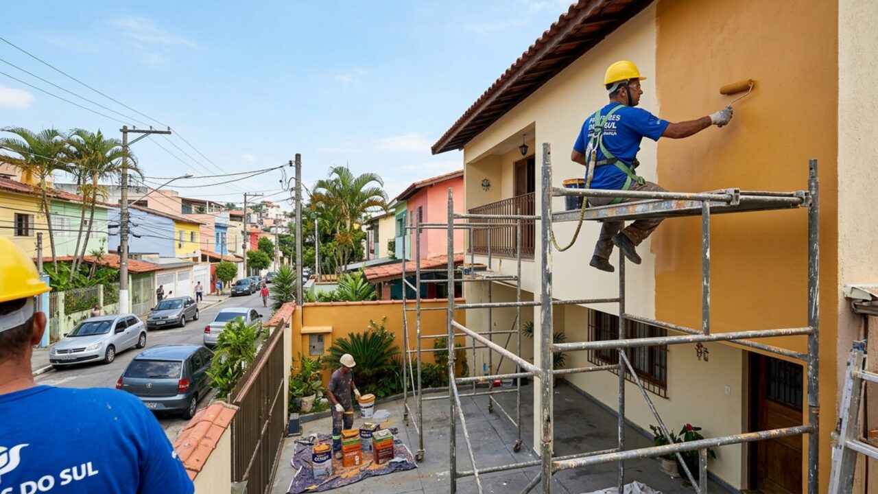 Quanto um pintor cobra para lixar, preparar e pintar a fachada de uma casa térrea de 80 m² com tinta acrílica em julho de 2026?