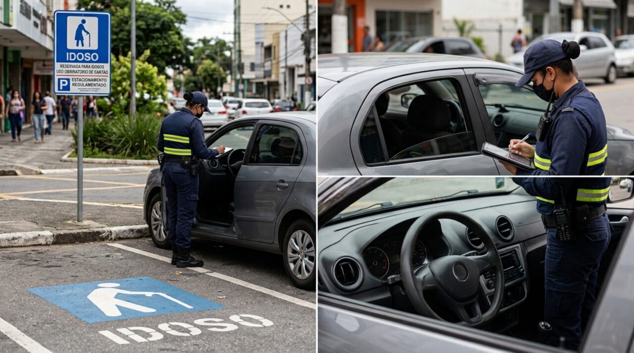 Condutor é multado após estacionar em vaga de idoso sem credencial e recorre da infração