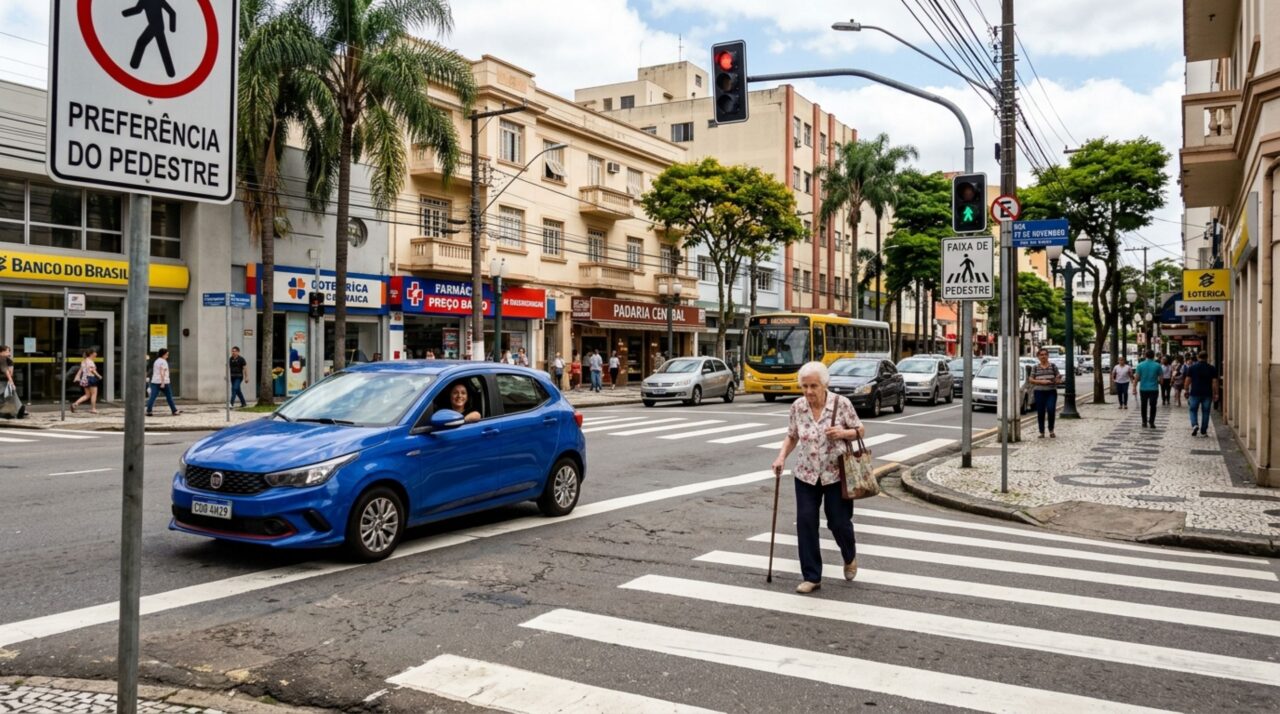 Motoristas que não dão passagem para pedestres quando pedem ou pisam na faixa deveriam conhecer o art. 214 do CTB