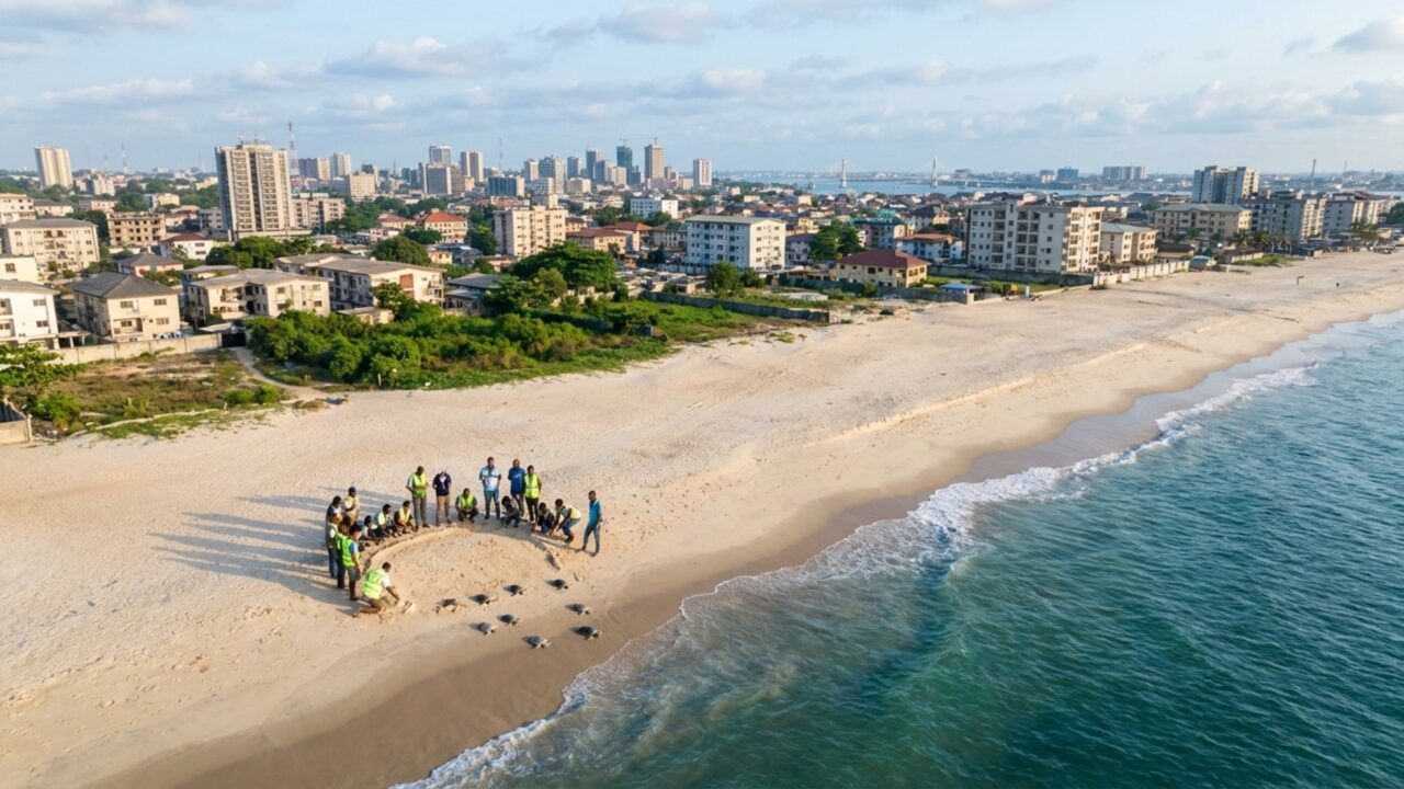 Três animais escapam das redes de pesca e retornam ao oceano diante de estudantes em cidade com mais de 20 milhões de habitantes