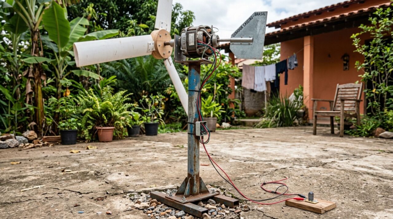 Utilizando o motor de uma máquina de lavar antiga e tubos PVC, homem cria gerador de energia “potente” para ter energia elétrica grátis em casa