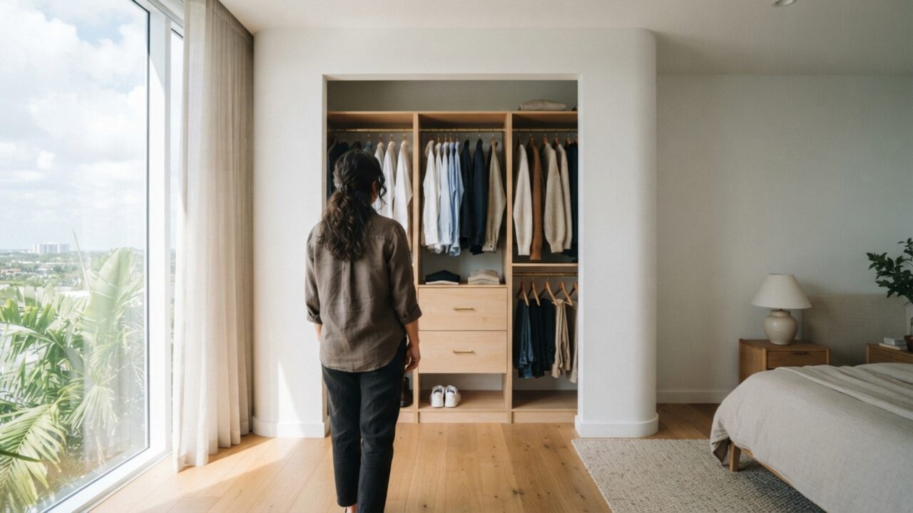Quanto custa construir um closet compacto em drywall? Estimativa de materiais, portas e organizadores internos
