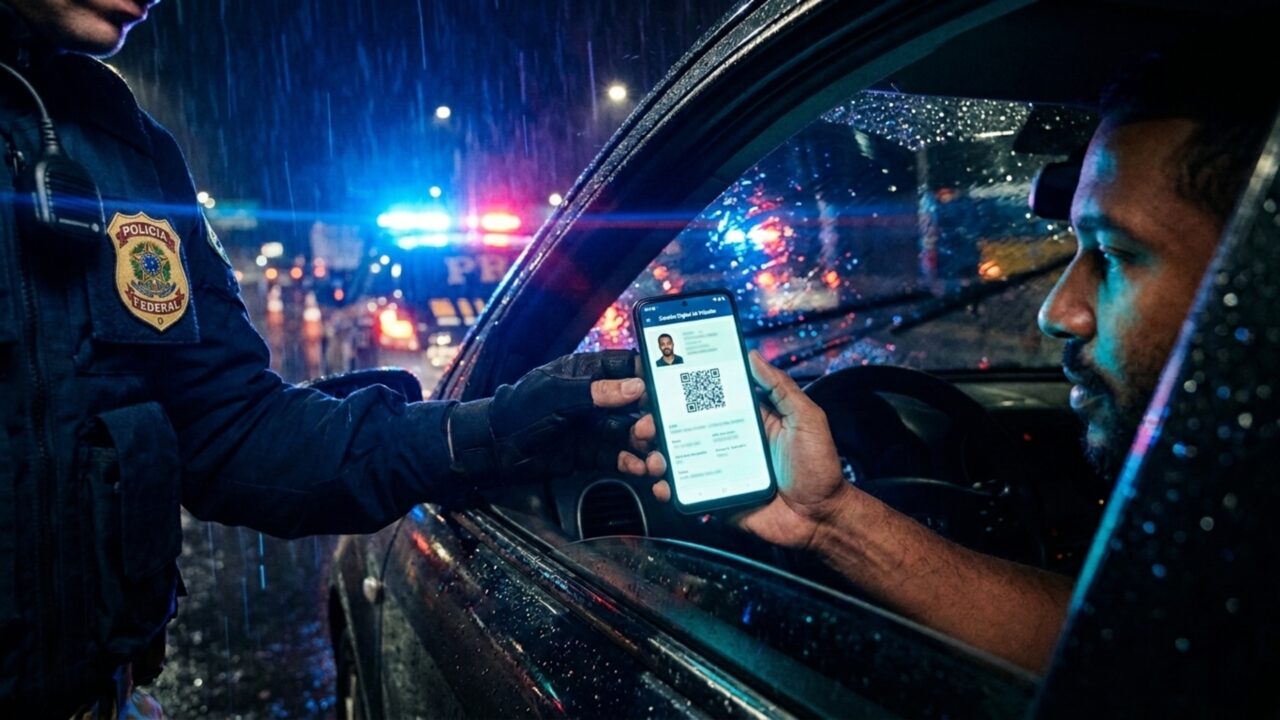 Policial encontra apenas a CNH Digital durante a blitz; saiba o que pode acontecer