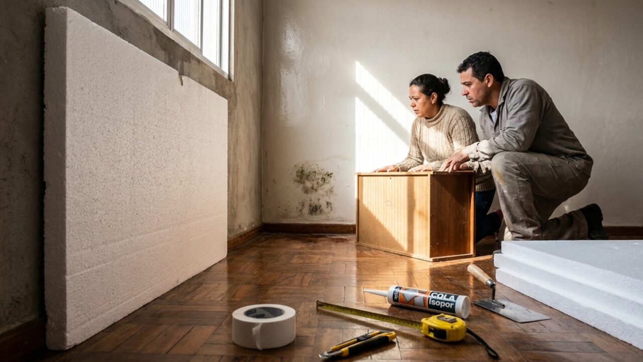 Colocar painéis de espuma de poliestireno nas paredes: para que servem e por que são ideais para quem tem mofo em casa