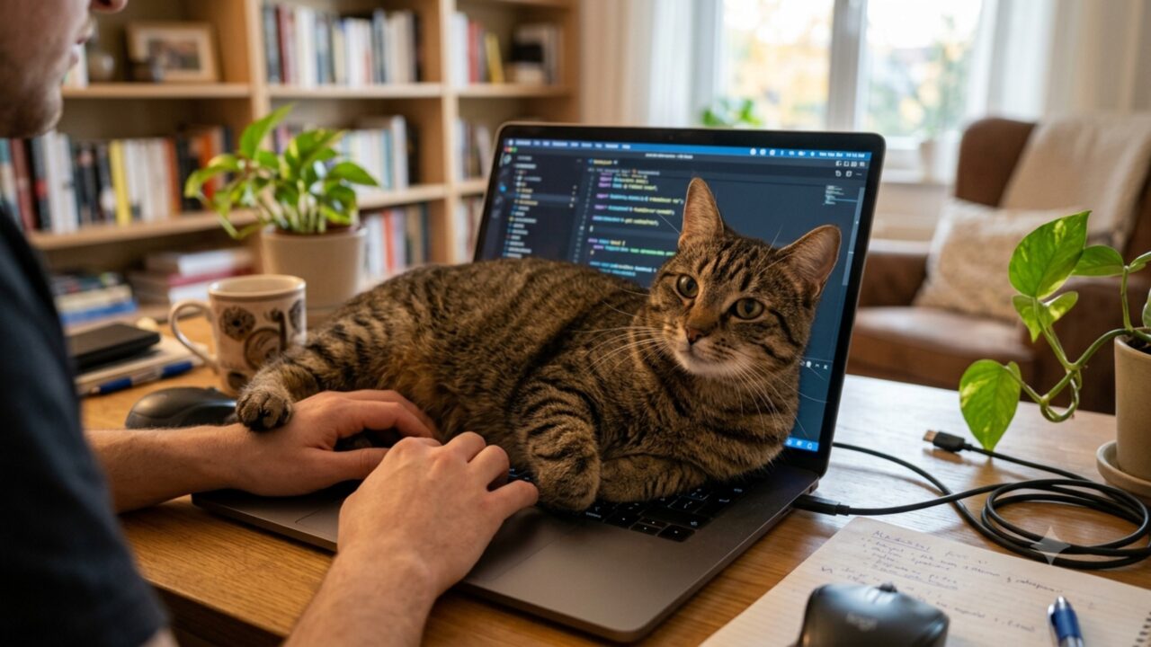 Por que gatos deitam no computador? Veterinários revelam que não é só por causa do calor