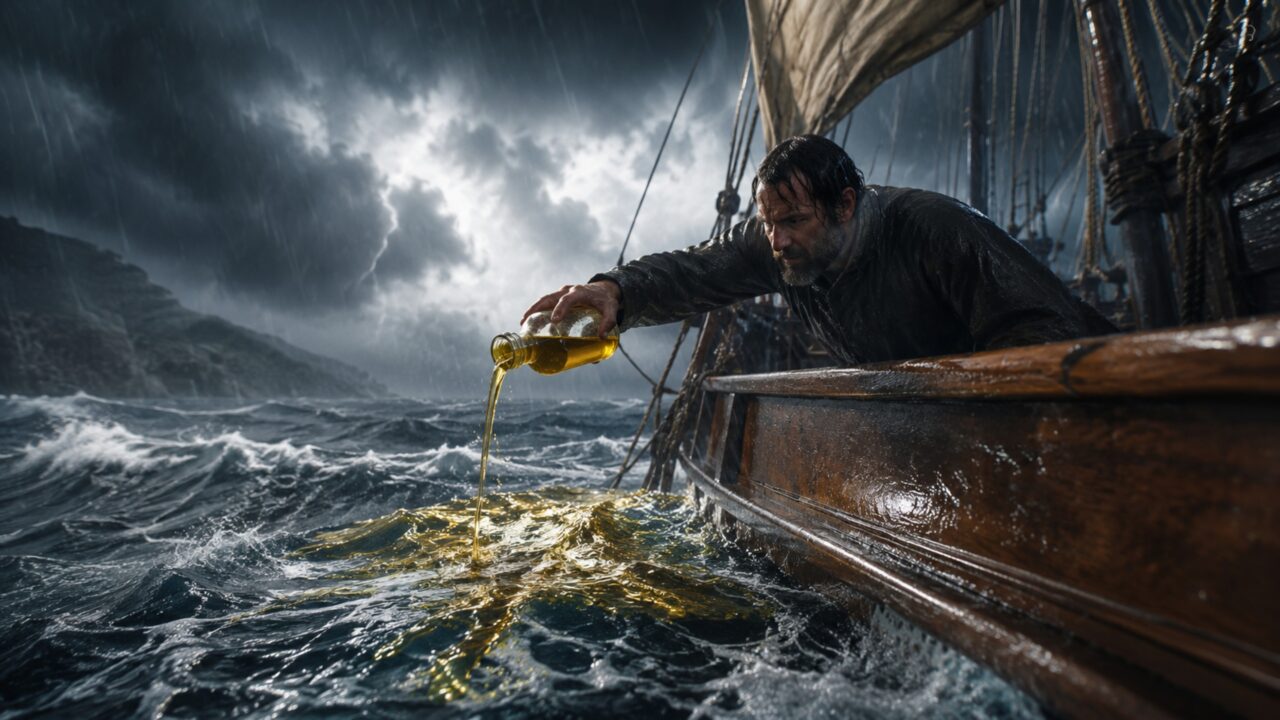 Por que os marinheiros jogavam barris de azeite de oliva no mar durante as tempestade em alto mar