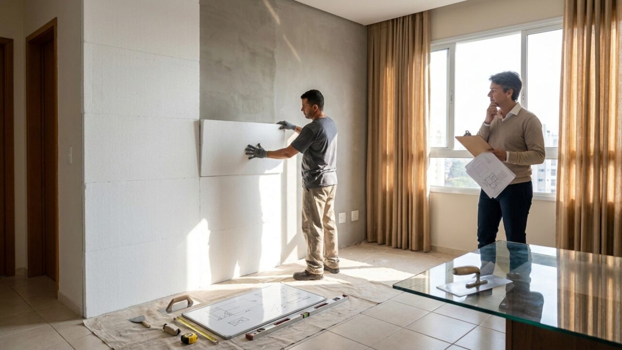 Colocar painéis de espuma de poliestireno nas paredes: para que servem e por que são ideais para quem tem mofo em casa