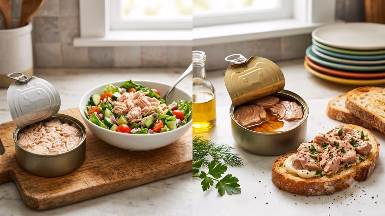 Qual é a diferença entre atum em lata na água e no óleo e qual comprar?
