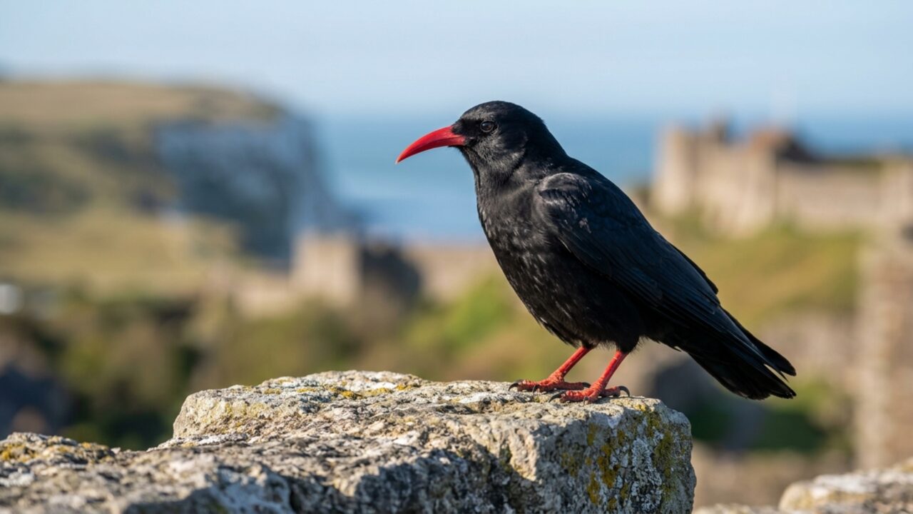 Ave desaparecida por mais de 200 anos volta a criar um filhote diante de um castelo e comove moradores e biólogos