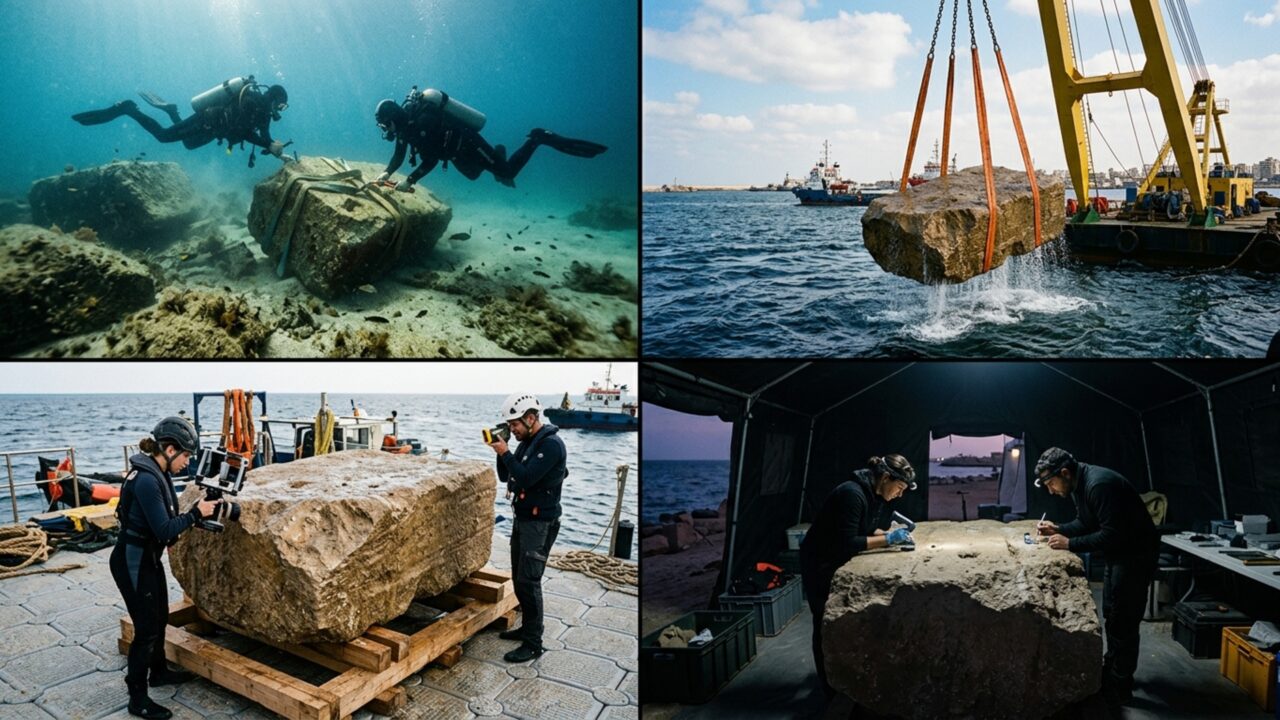 Após mais de 1.600 anos de história, os arqueólogos trazem à superfície blocos de 80 toneladas de uma das Sete Maravilhas do mundo antigo