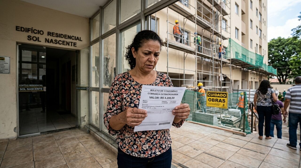 Inquilina paga condomínio em dia por 5 anos, síndico aprova obra no prédio e cobra taxa extra de R$ 4.200 por unidade, moradora questiona e descobre que inquilino pode não ser obrigado a pagar benfeitoria