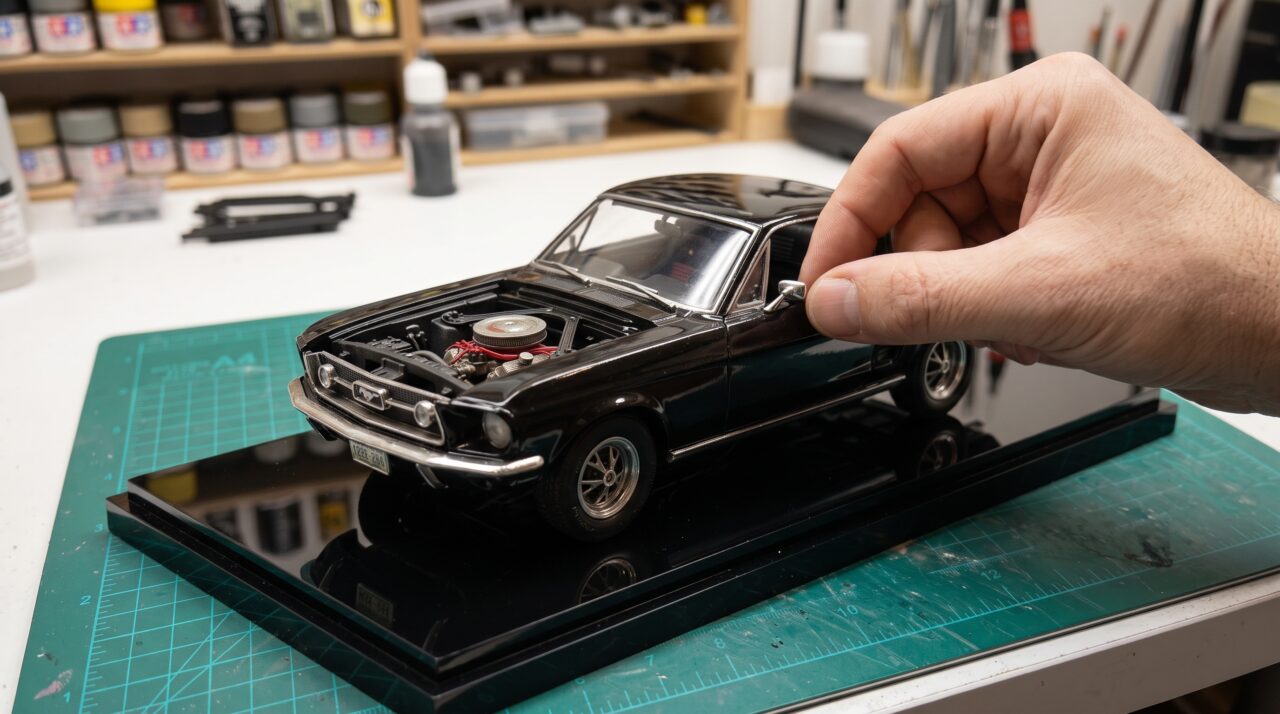 A restauração artesanal de miniatura do Ford Mustang 1967 inspirada no estilo John Wick surpreendeu com o resultado