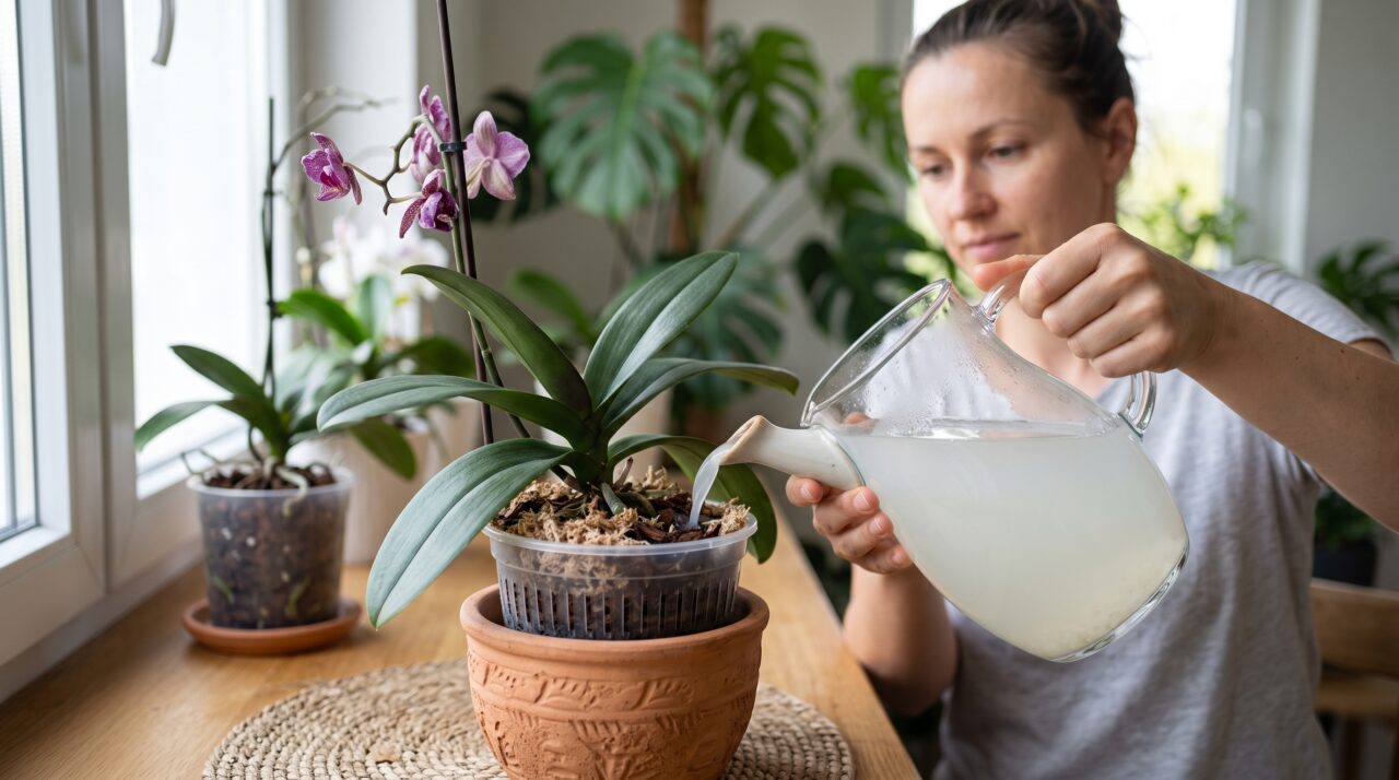 Suas orquídeas que pararam de dar flores vão soltar novas hastes se você começar a regá-las com a água fria do enxágue do arroz