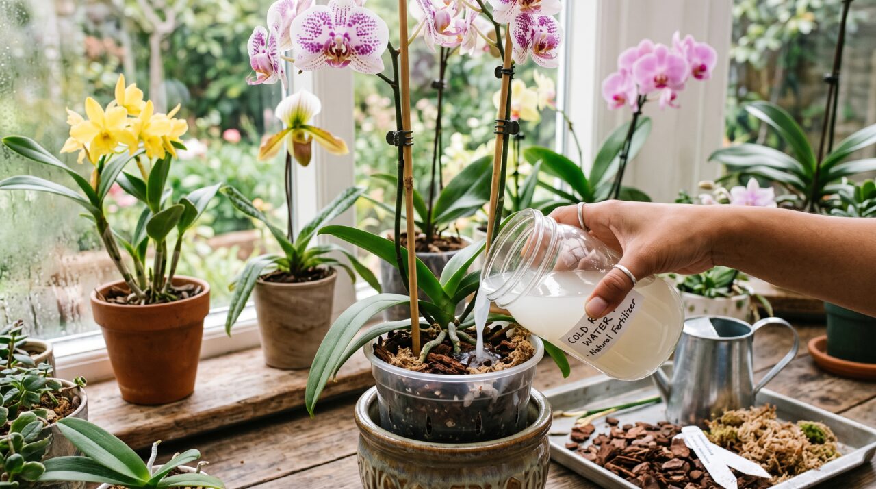 Como fazer orquídeas voltarem a florir usando a água do enxágue do arroz.