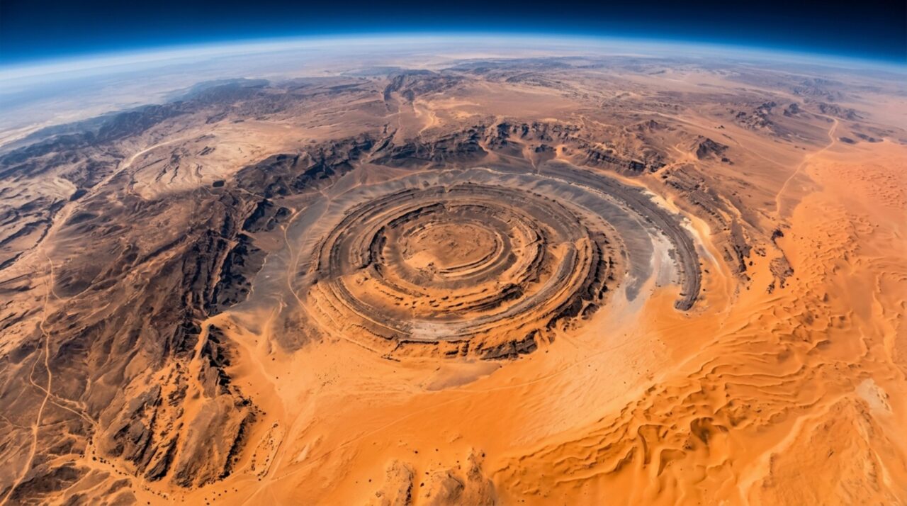 O olho gigante de 40 km no Saara que só revela sua forma completa quando visto do espaço