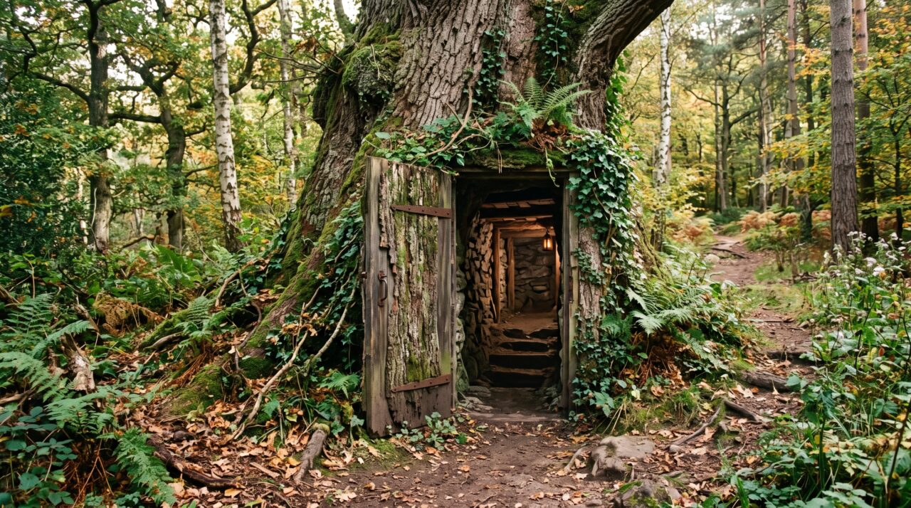 Ele construiu em 30 dias um bunker subterrâneo na floresta com uma entrada camuflada com árvores