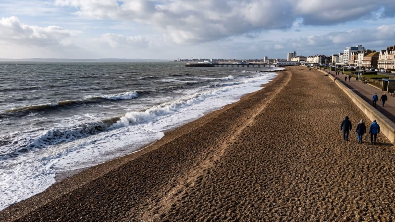 Cidade despeja 1 milhão de toneladas de pedras no litoral, dobra o tamanho da praia e ergue defesa de R$ 1,3 bilhão contra o mar
