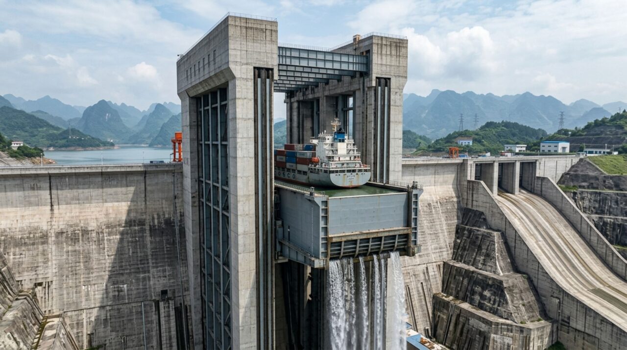 O elevador gigante de 113 metros que ergue navios de 3 mil toneladas e transforma horas de travessia em apenas 40 minutos
