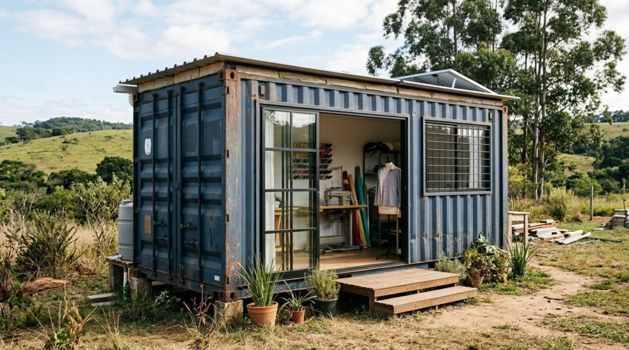 A brasileira que teria transformado um contêiner velho em casa e ateliê esconde um detalhe importante