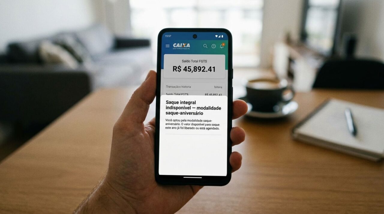 Homem foi mandado embora depois de nove anos na mesma empresa, achando que poderia sacar todo o FGTS, mas uma escolha feita no aplicativo anos antes mudou o destino do dinheiro
