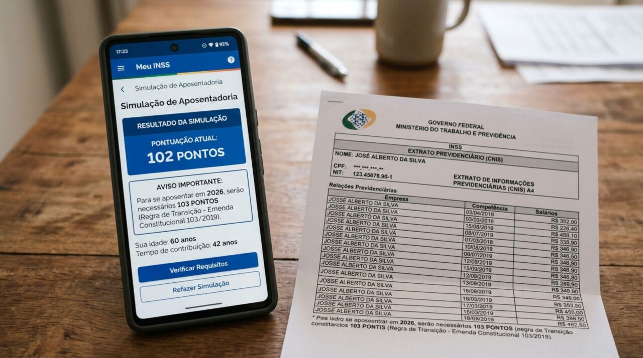 Homem chega aos 102 pontos e pede aposentadoria, mas descobre novas regras que não permitiram sua aposentadoria em 2026
