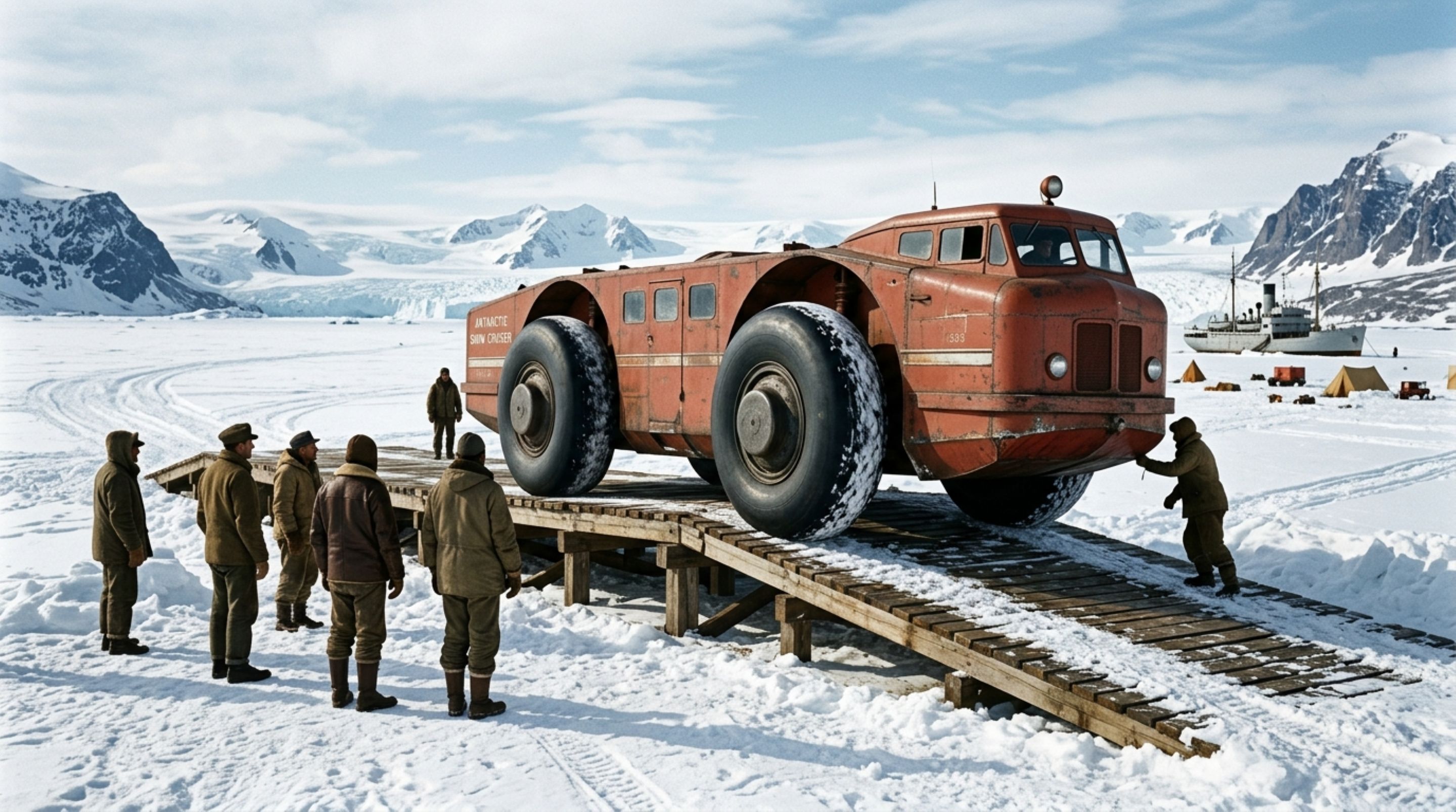 O gigante de quatro rodas enviado à Antártida que quase não conseguiu andar quando encontrou a neve real