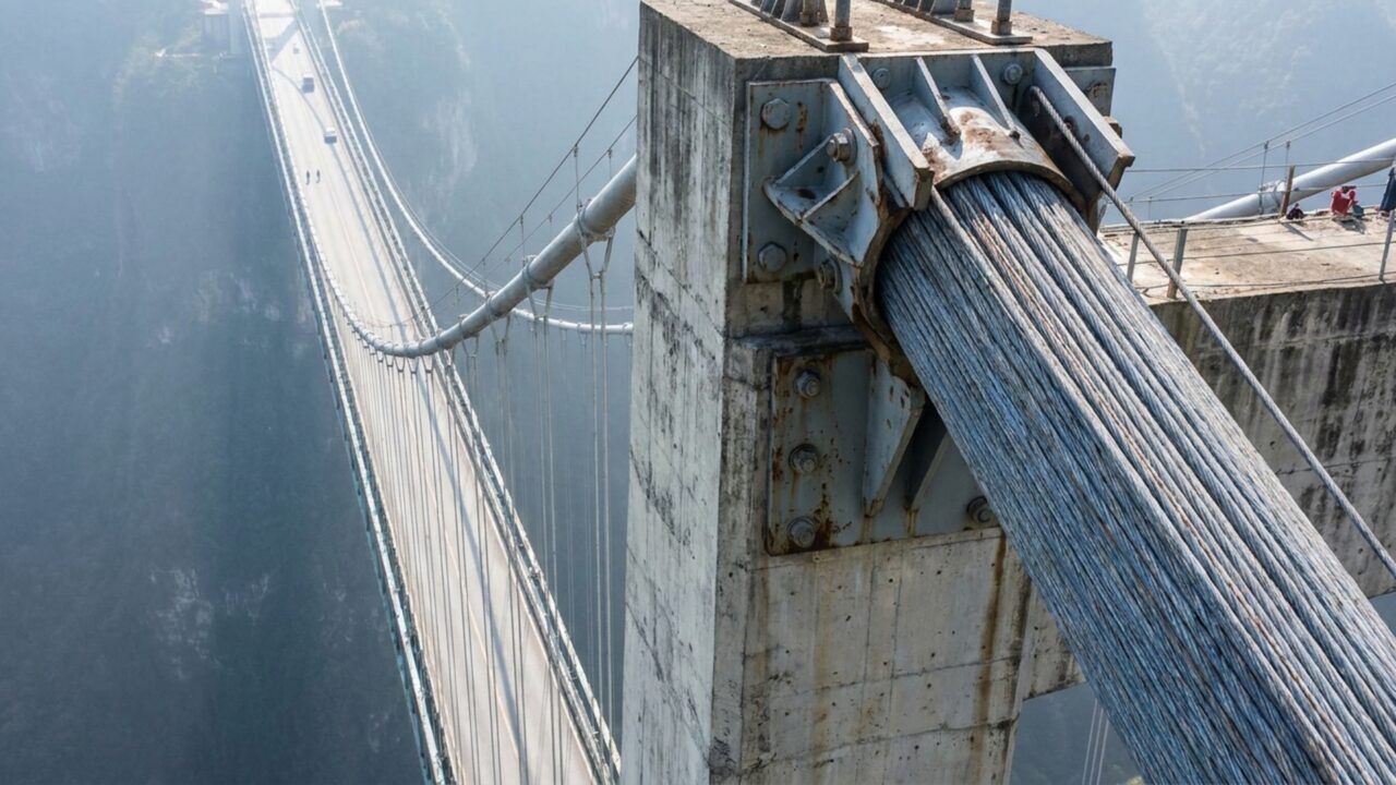 Nova ponte atravessa vale a 626 metros do chão, estende-se por 2,89 quilômetros e quebra recorde mundial em 2026