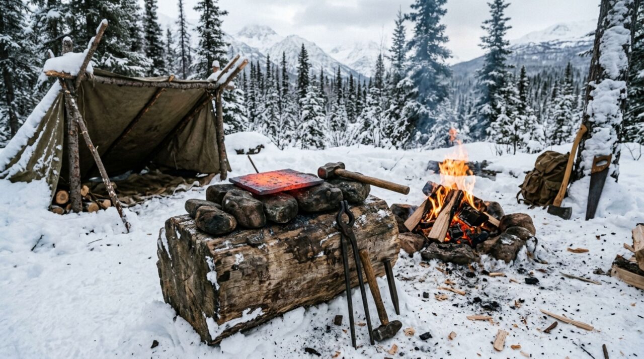 Sem barraca, homem passa 3 dias em frio extremo do Alasca e monta acampamento apenas com o que a natureza fornece