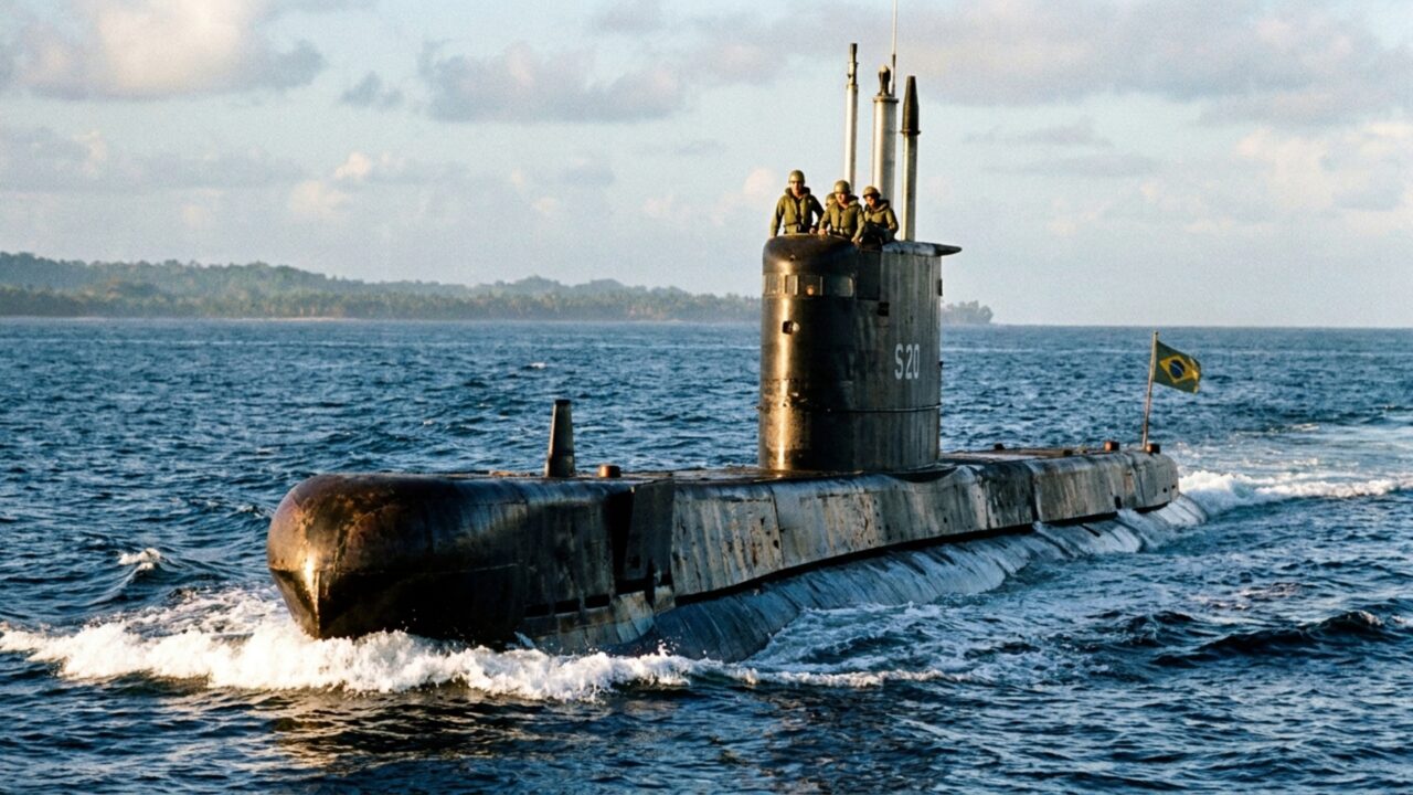 Uma tripulação de 70 militares passou 231 horas debaixo d’água dentro de um submarino brasileiro durante uma viagem que percorreu mais de 6 mil quilômetros