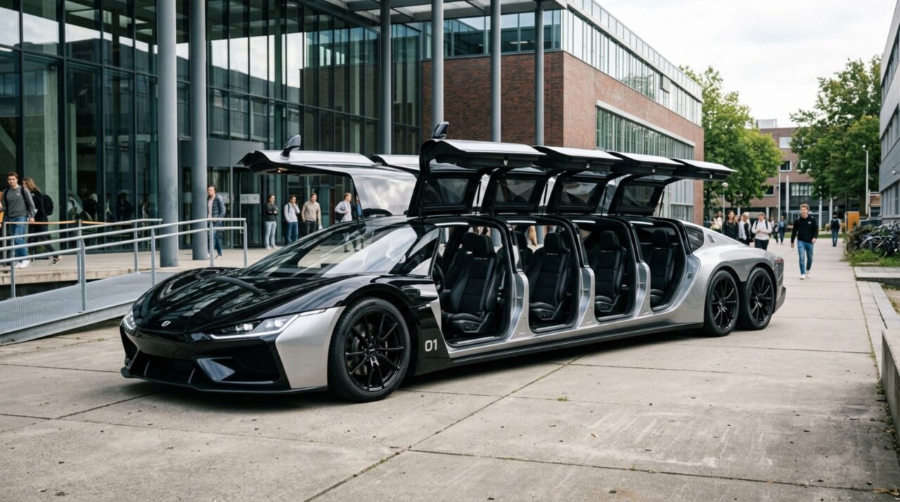 O ônibus elétrico de 15 metros com 16 portas que prometia ligar Dubai a Abu Dhabi a 250 km/h