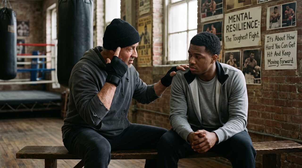 Resiliência mental e superação de desafios através da filosofia de vida e determinação inspiradas por Sylvester Stallone.