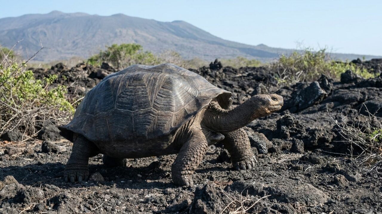 Tartaruga gigante dada como desaparecida por 113 anos reaparece em ilha vulcânica