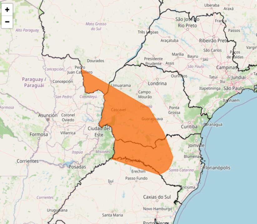 Tempestade violenta ameaça o Sul do Brasil nesta 4°feira, 22 veja se sua cidade está sob alerta