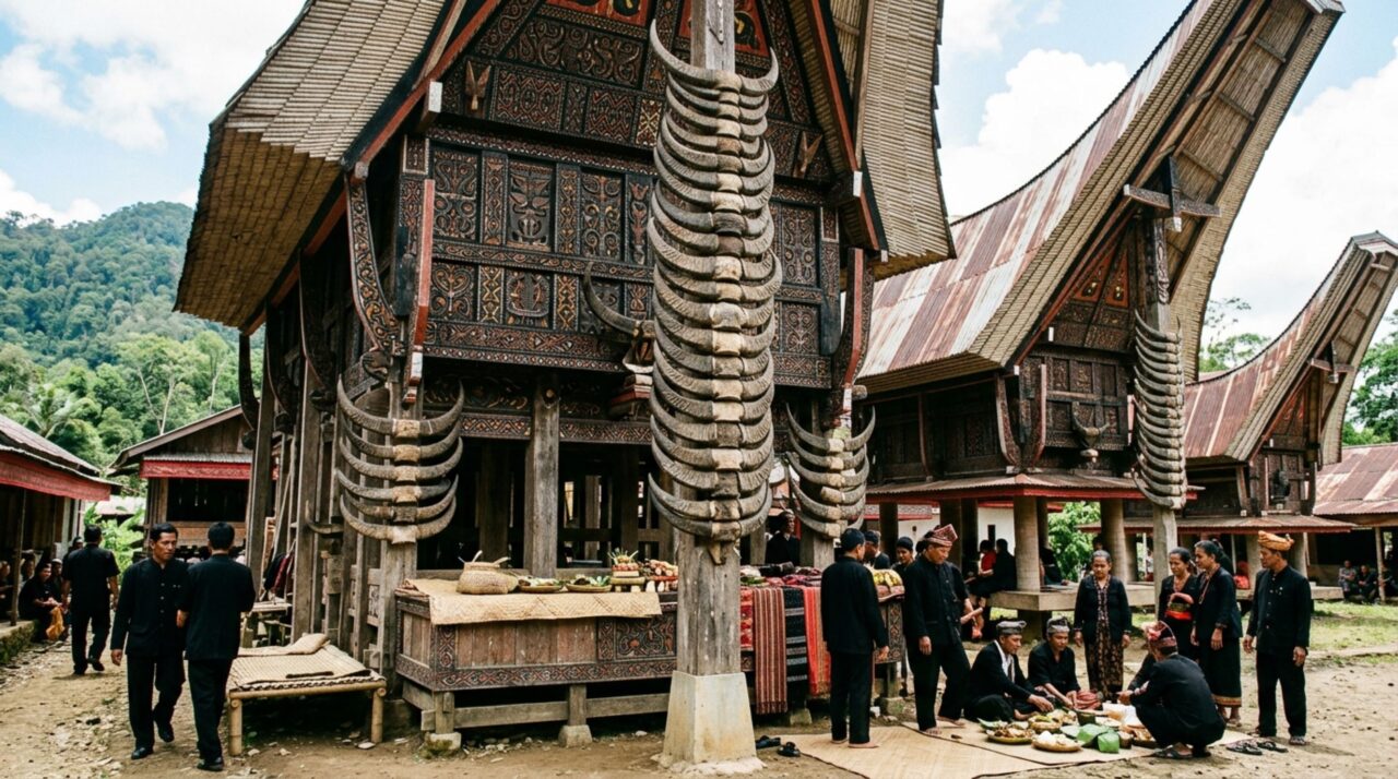 Os símbolos e ornamentos tradicionais que compõem os rituais funerários do povo Toraja