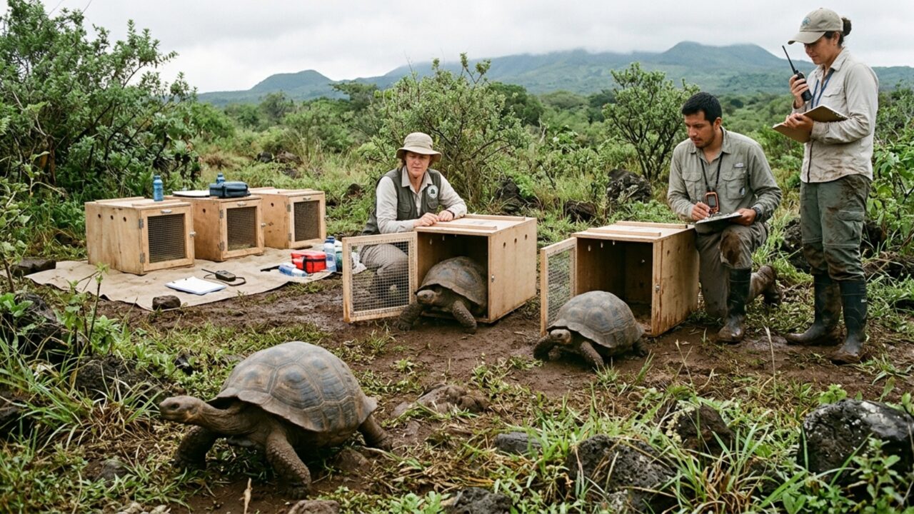 Espécie apagada de uma ilha há 180 anos retorna com 158 animais, prepara nova população de 700 gigantes e emociona conservacionistas