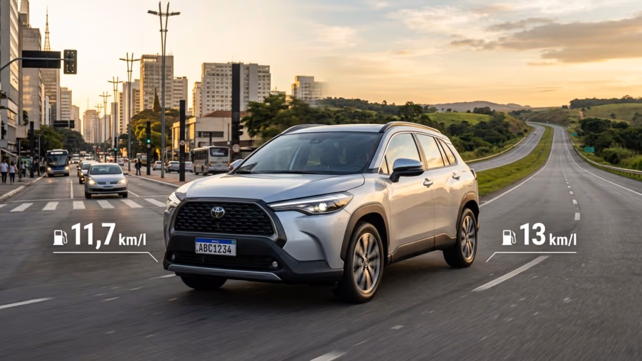 SUV da Toyota faz 11,7 km/l na cidade e 13 km/l na estrada mesmo usando motor 2.0 automático