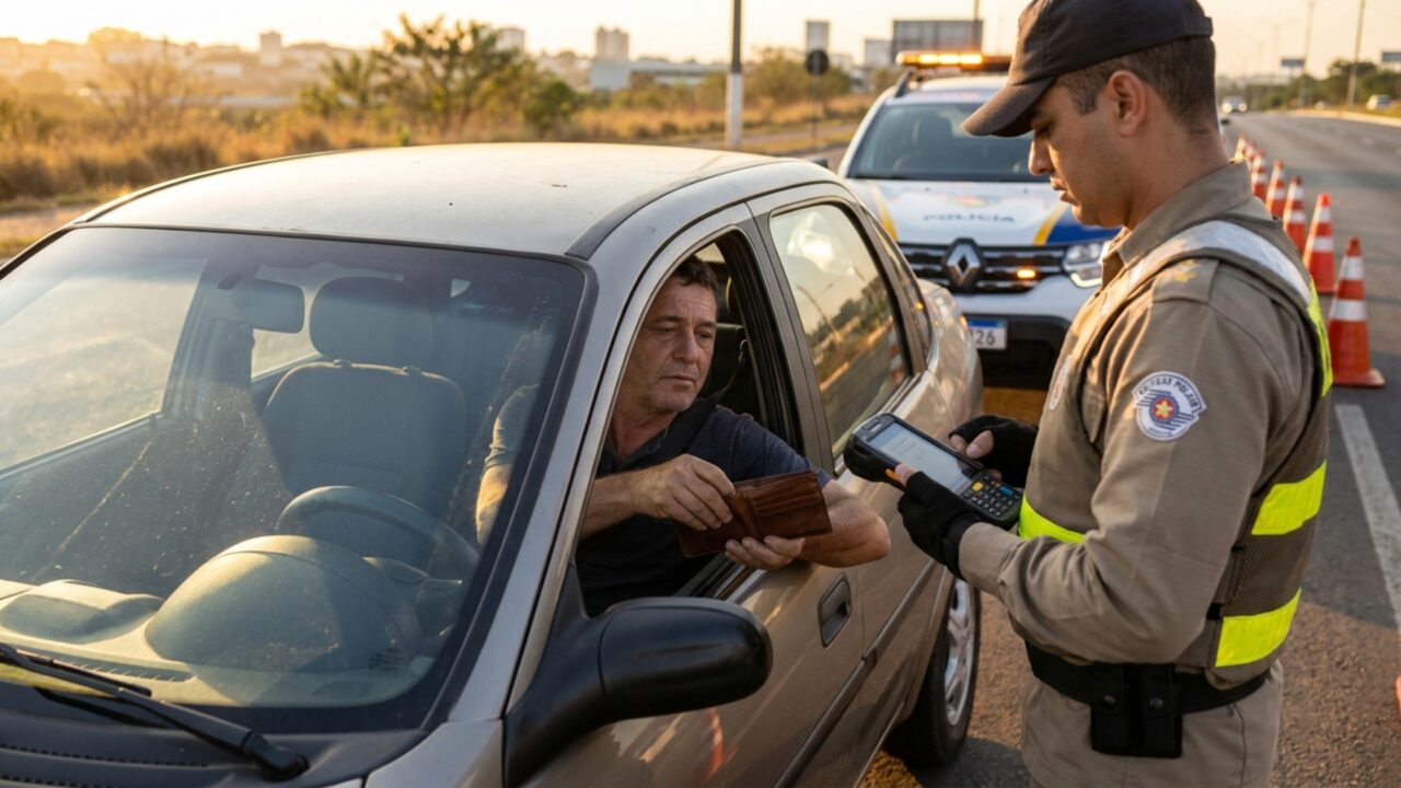 Condutor esqueceu a carteira física em casa, mostrou seus dados ao agente durante a abordagem e descobriu que a existência da CNH poderia ser verificada de outra maneira