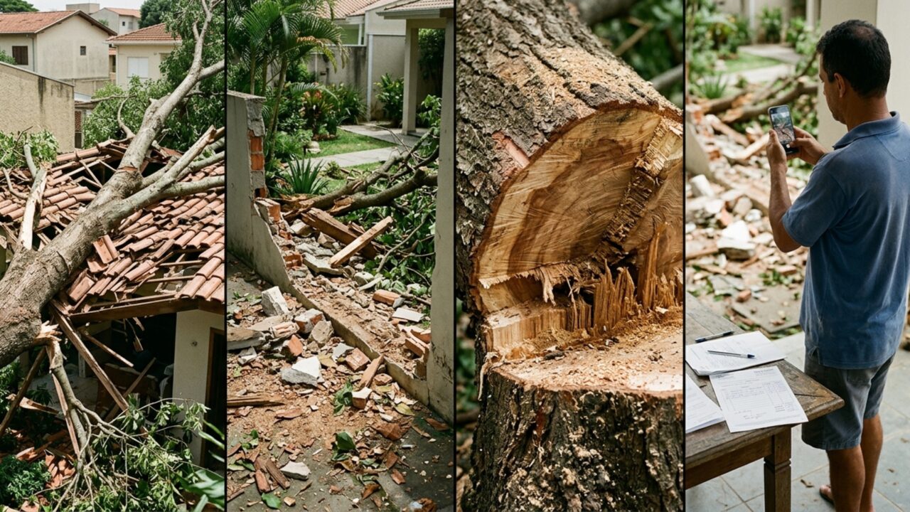 Morador corta árvore do quintal, mas queda causa R$ 85 mil em prejuízos ao vizinho e caso vai parar na Justiça