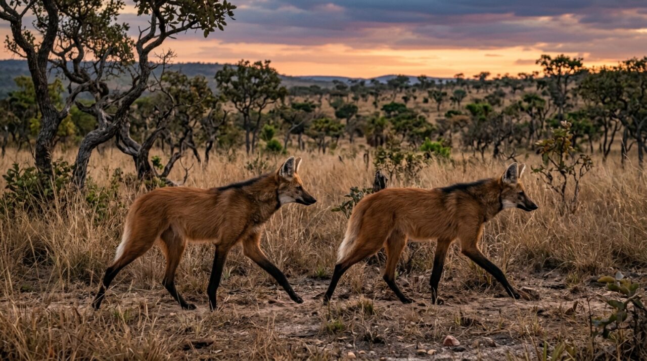 Lobo-guará é filmado pela primeira vez em dupla no Cerrado e comportamento inédito surpreende biólogos que estudam a espécie há 30 anos