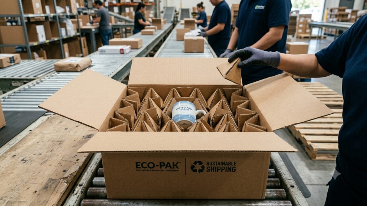 Um engenheiro que projetava ferramentas para Ford e Mercedes achou uma caixa rosa de doces e transformou papelão em pirâmides para substituir plástico-bolha e isopor nas embalagens