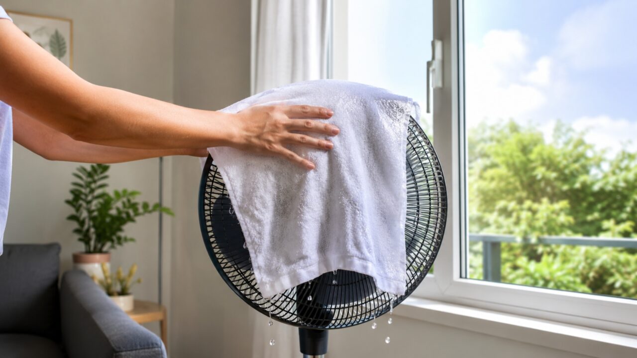 Uma forma simples de resfriar a casa sem ar-condicionado o truque da toalha molhada para baixar a temperatura em minutos