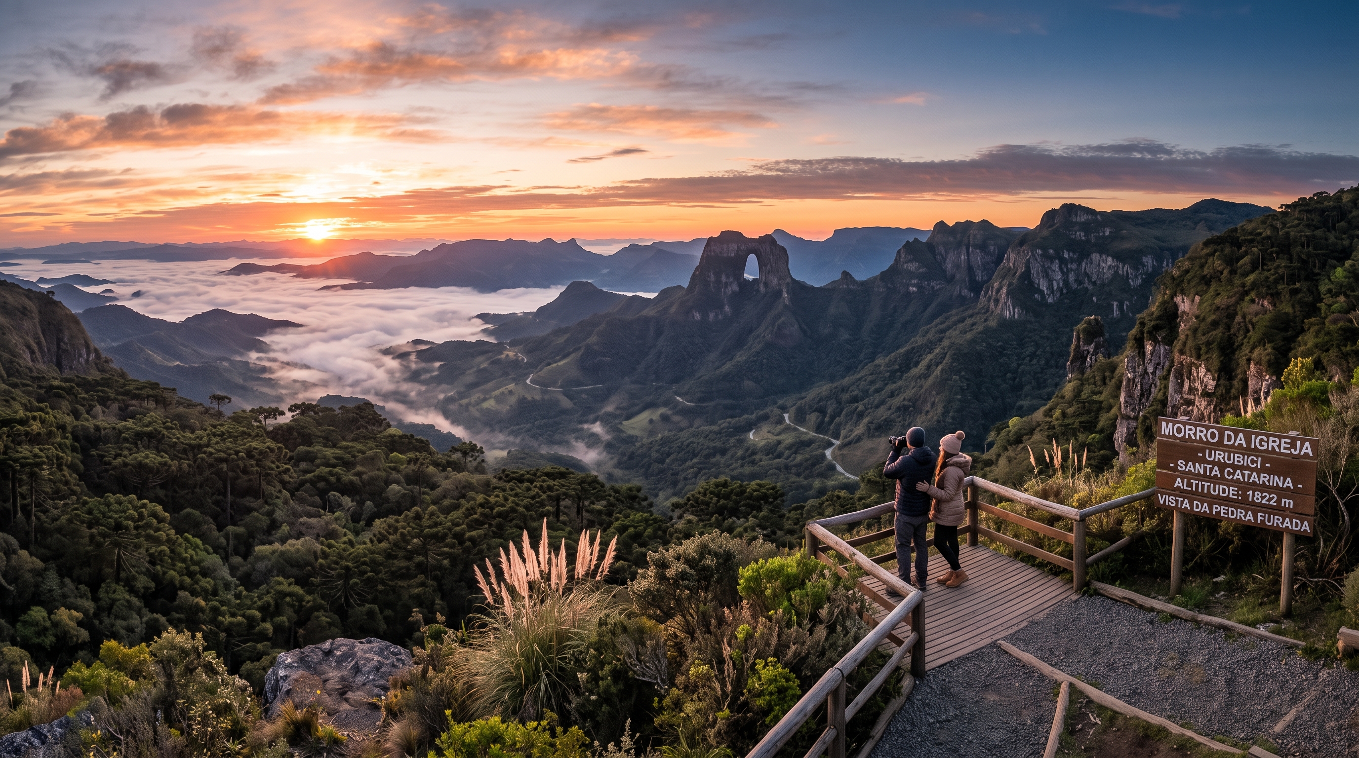 Cidade a 915 metros de altitude no Sul do Brasil reúne cânions, araucárias e cachoeiras gigantes em uma região onde o frio transforma completamente a paisagem