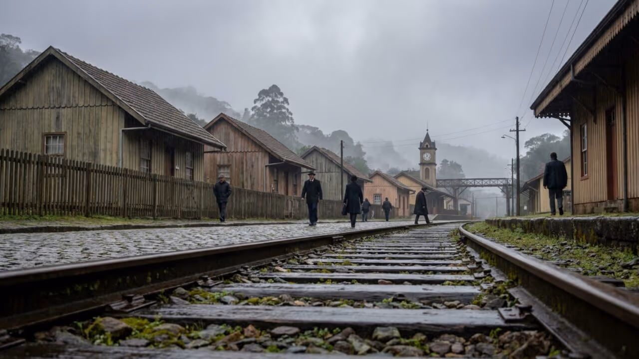 Brasileiros trocam o bate-volta comum por uma vila inglesa ligada à ferrovia de 1867 onde trem, neblina e casas de madeira parecem viagem no tempo