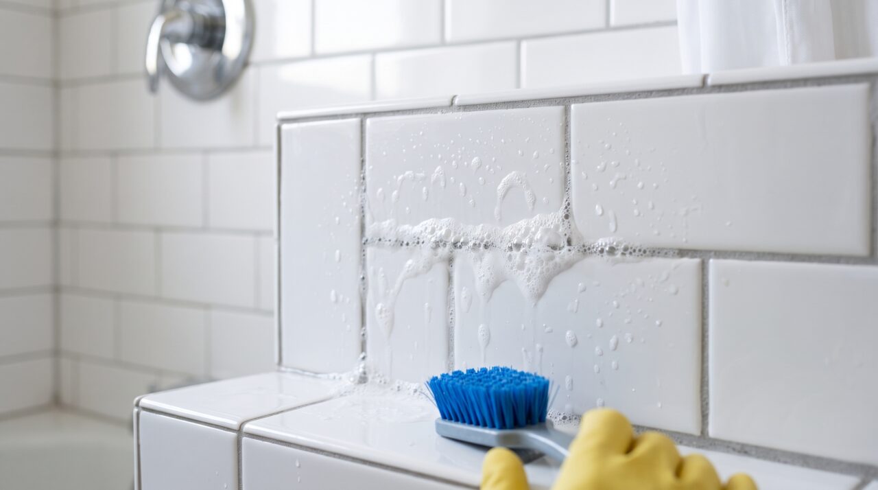 Como eliminar mofo e limo do azulejo do box usando vinagre branco e água oxigenada.