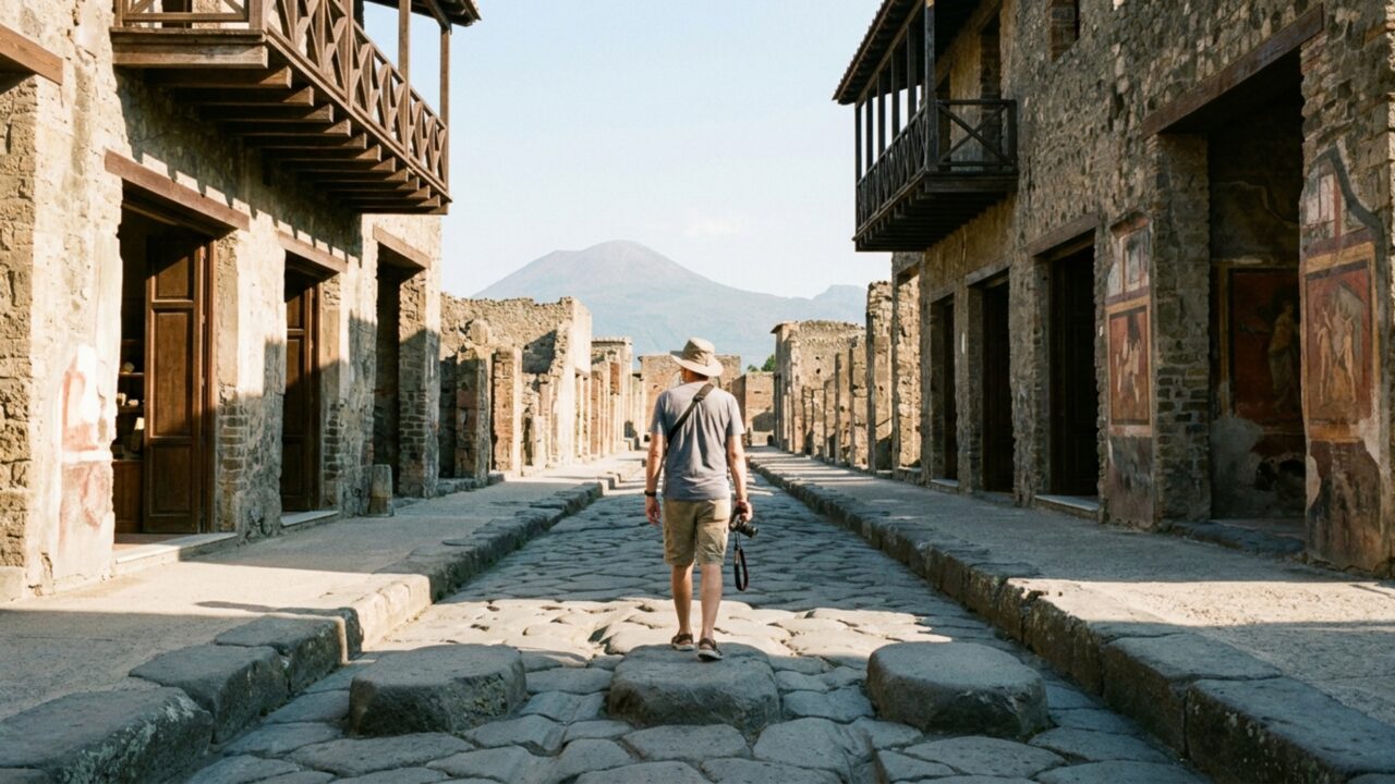 Após quase 2 mil anos escondida sob cinzas e ruínas, uma antiga rua romana volta a surpreender arqueólogos com detalhes preservados do cotidiano